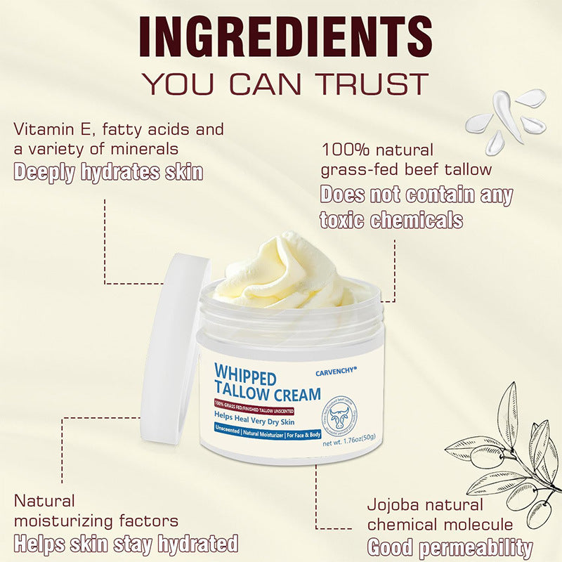 Cow Fat Cream Facial Moisturizer - 50g Hydrating Skin Care for All Skin Types
