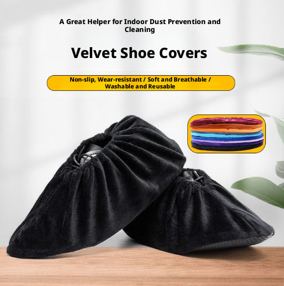 Flannelette Shoe Covers Glazed Blue - Waterproof Fabric Protectors, 1 Piece