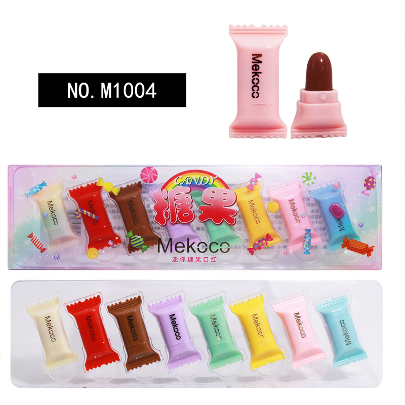 Mini Candy Lipstick Set - 8 Colors Portable Makeup for Girly & Student Looks