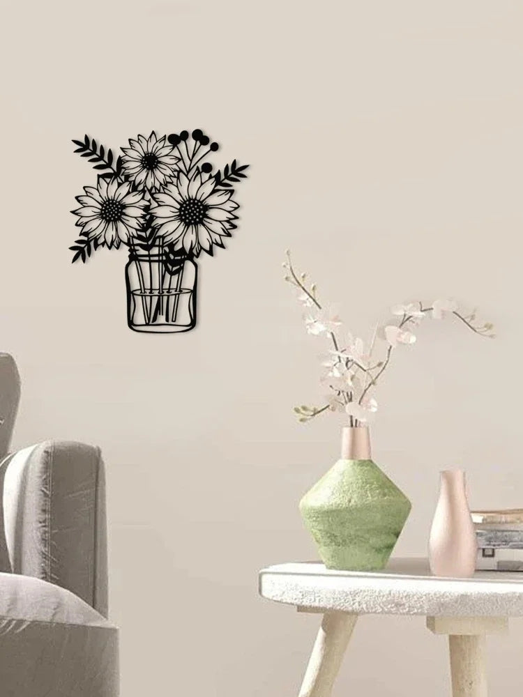 Handcrafted Vintage Sunflower Metal Wall Art Sculpture