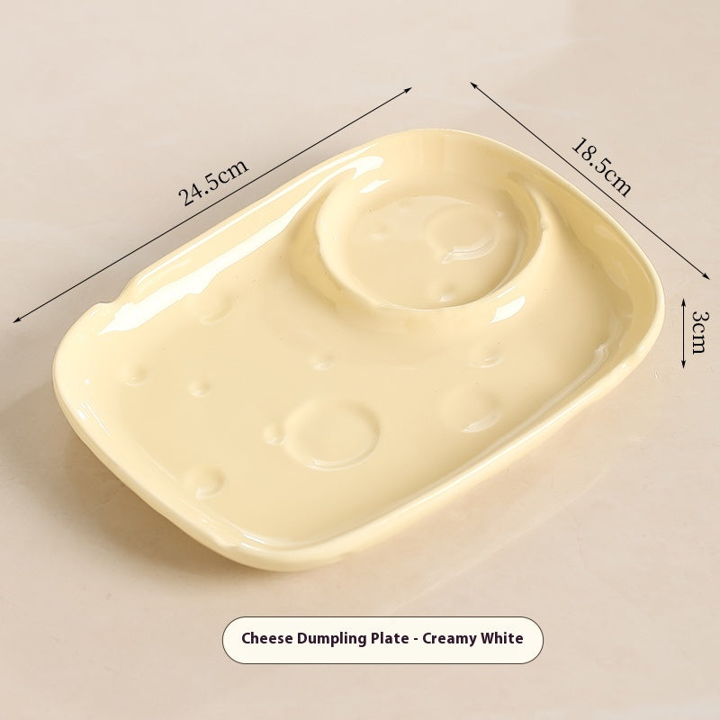 Ceramic Dumpling Plate Set - Square Food Serving Dishes for Kitchen & Dining