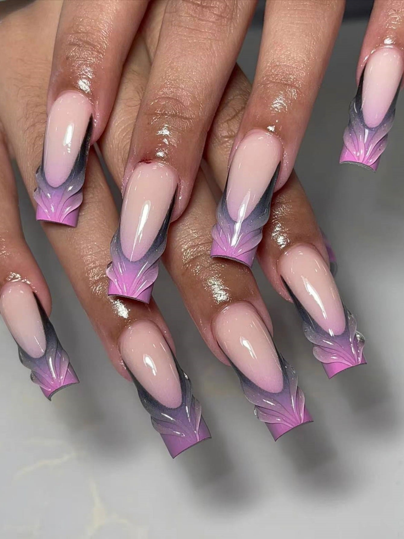 3D Rhinestone Fake Nails Set - Multiple Colors for Nail Art & Manicure