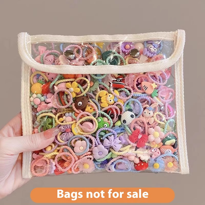 Children's Cute Baby Hair Rope Headband - Highly Elastic, No Hurt, 20PCs Set