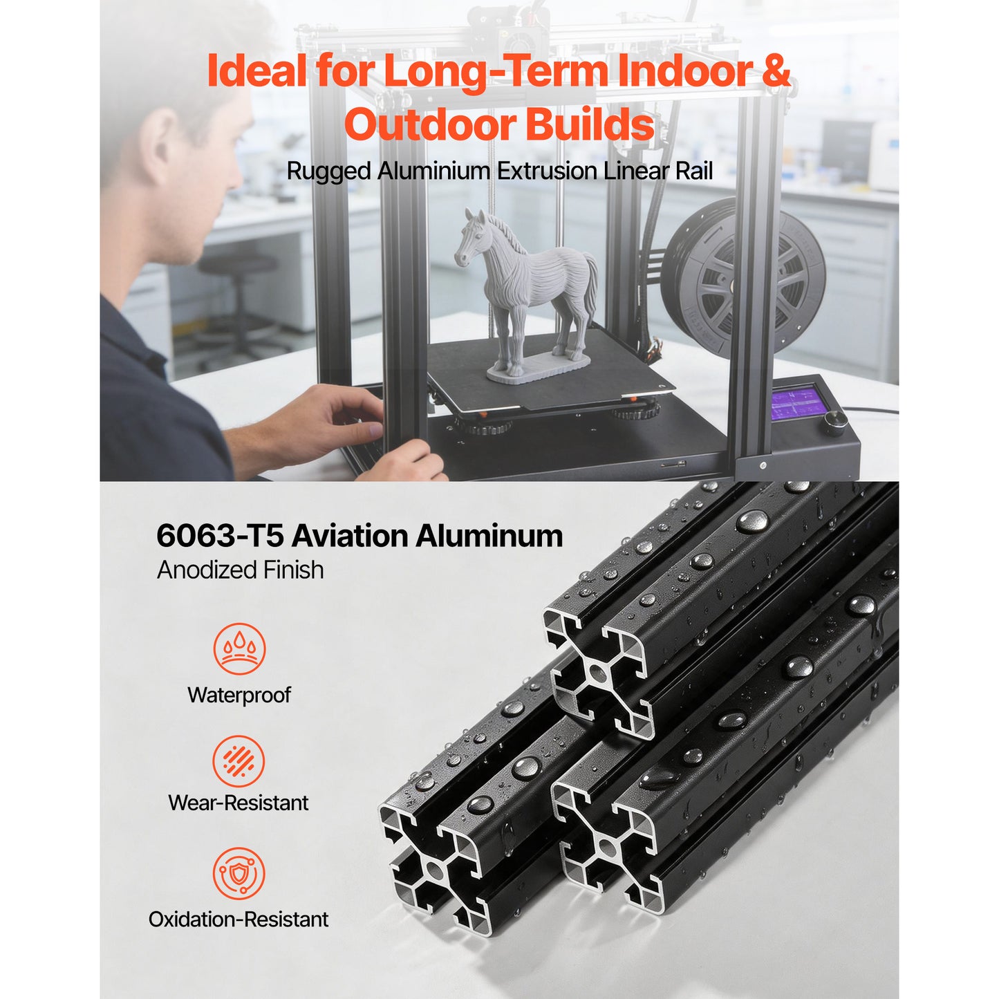 Aluminum Extrusion Profile 15.75 Inch T Slot Linear Rail for 3D Printer CNC DIY