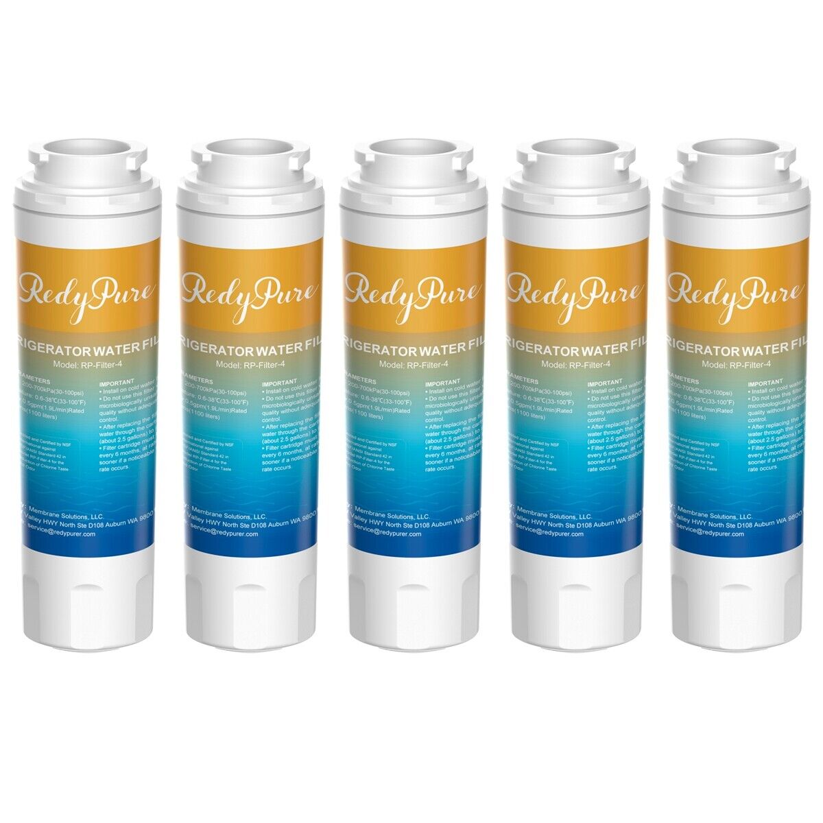 5-Pack Refrigerator Water Filter Replacement - UKF8001, EDR4RXD1