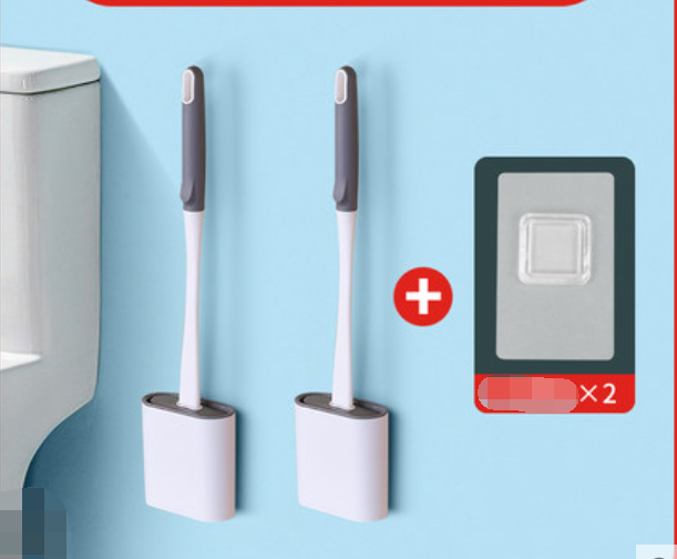 Silicone Toilet Brush Wall-Mounted No Dead Corners Cleaning Tool - Multiple Styles
