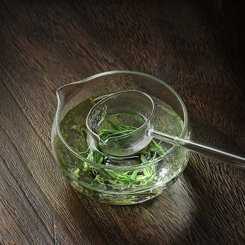 Heat-Resistant Glass Tea Brewing Bowl & Spoon Set - Modern Tea Maker