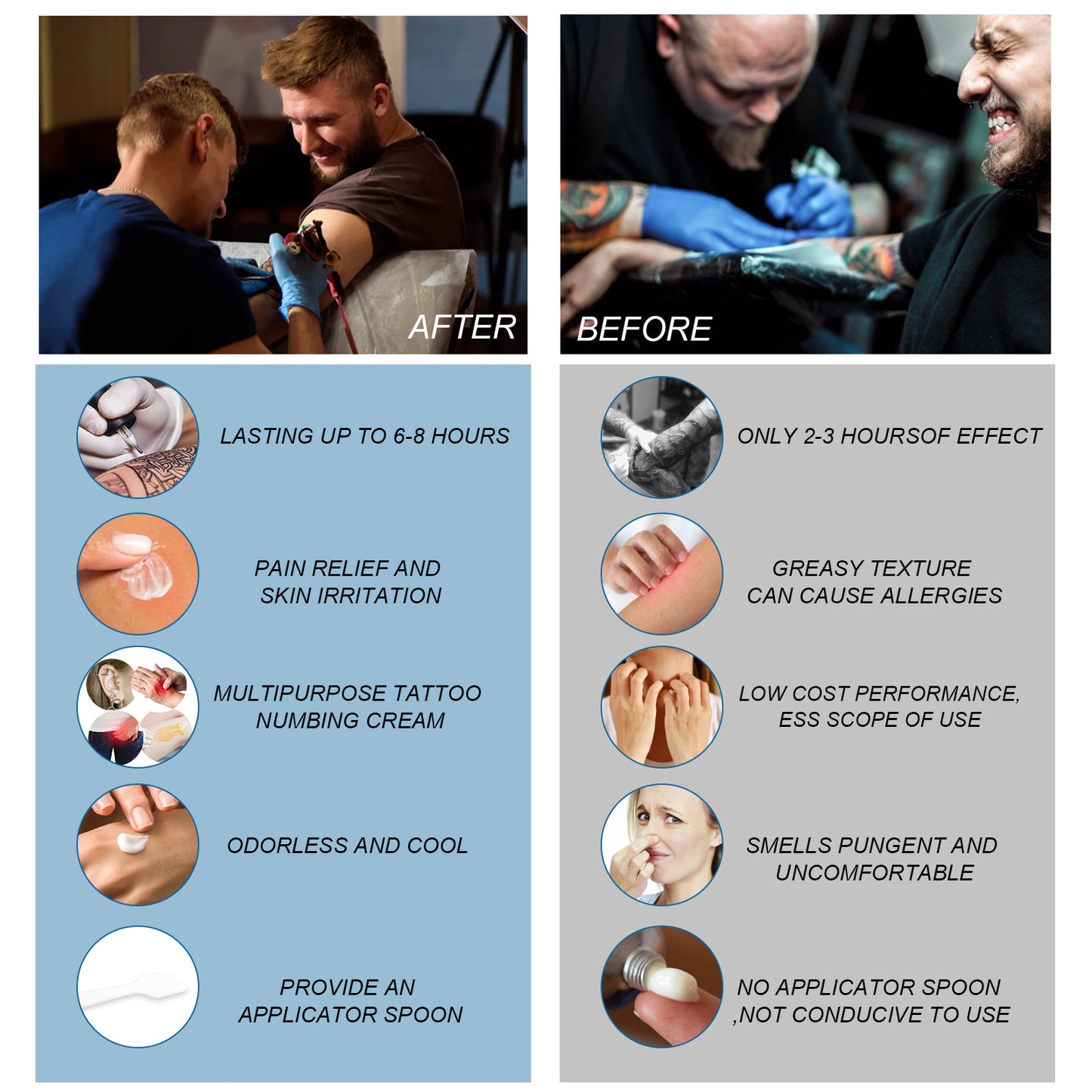 Tattoo Numbing Cream - Pain Relief & Skin Repair Moisturizer