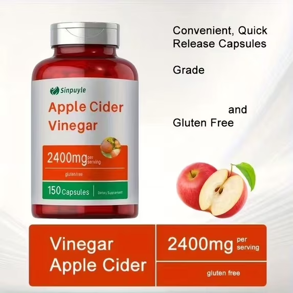 Apple Cider Vinegar Capsules 2400mg - 150 Capsules, Gluten-Free Supplement