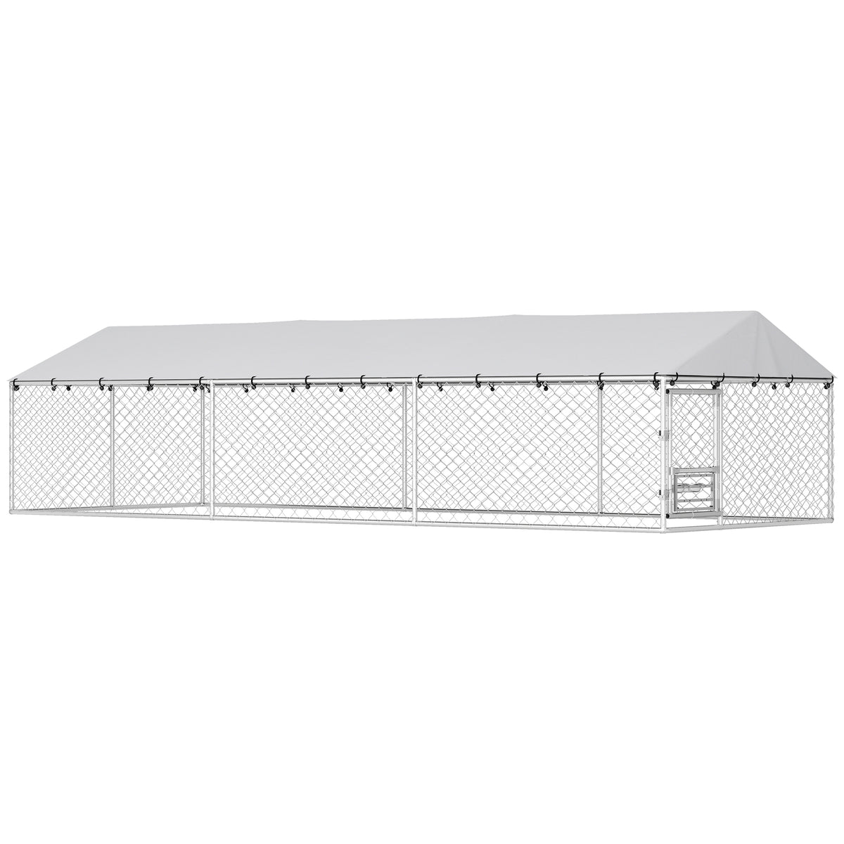Outdoor Dog Kennel with Waterproof Cover and Lockable Door 20x7.5x5ft