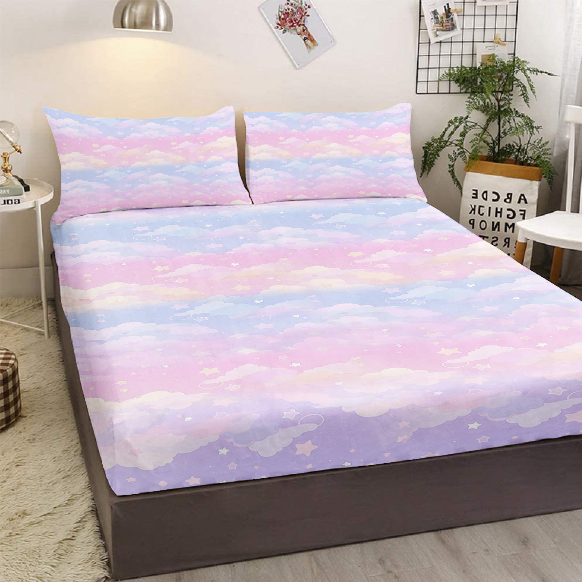 Colorful Microfiber Bed Sheet Set Full Size - Vibrant Bedding with Fitted Sheet & Pillowcases
