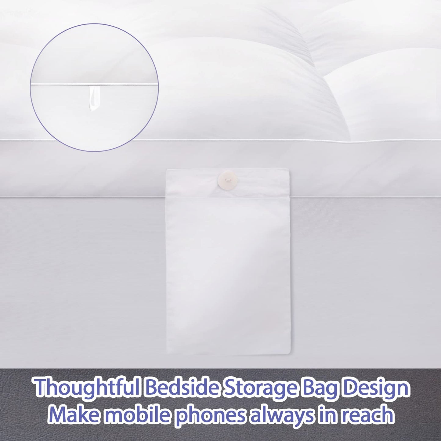 Cooling Mattress Topper Pad - Ultra-Soft Quilted Design, Deep Pocket