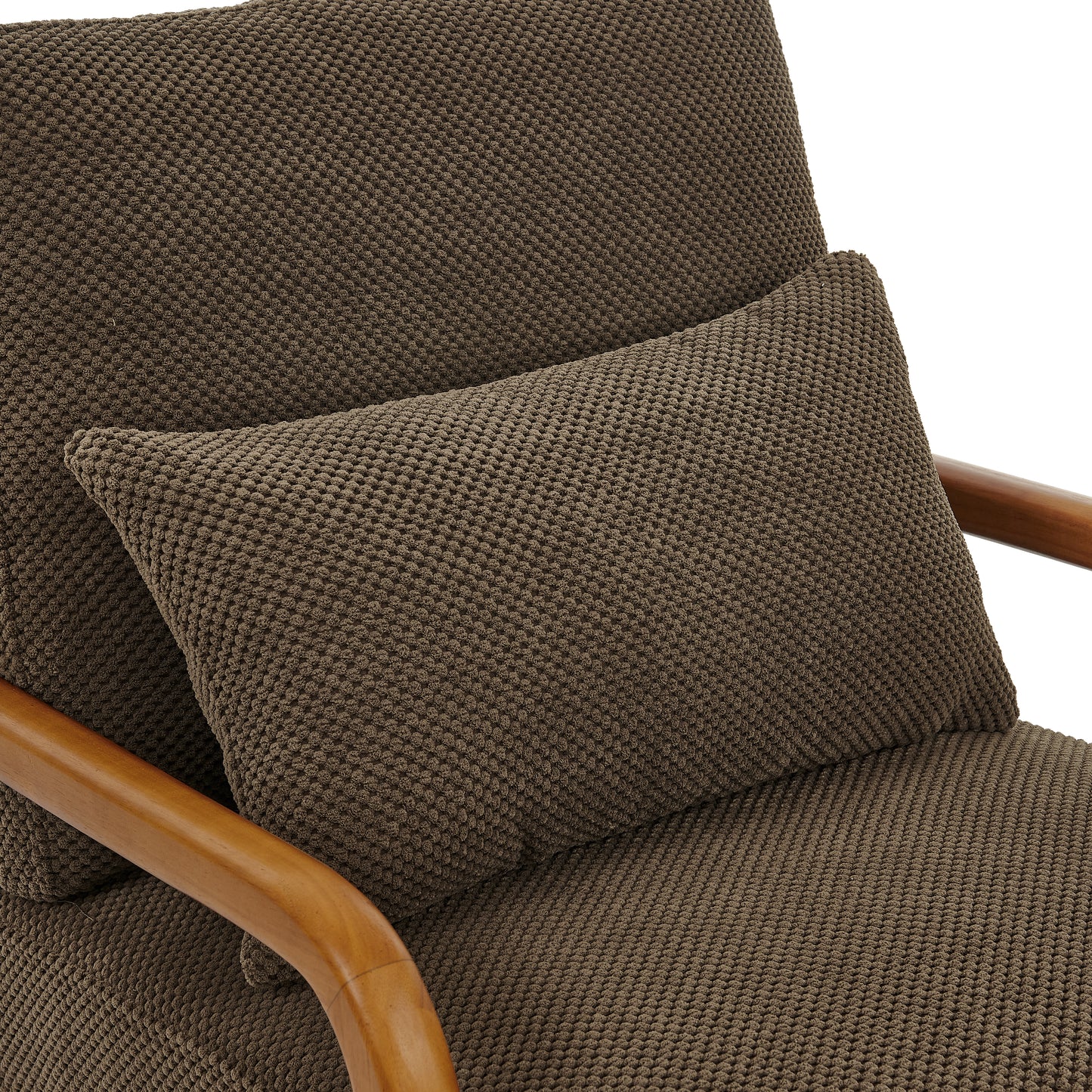 Mid-Century Modern Wooden Lounge Chair - Coffee Upholstery