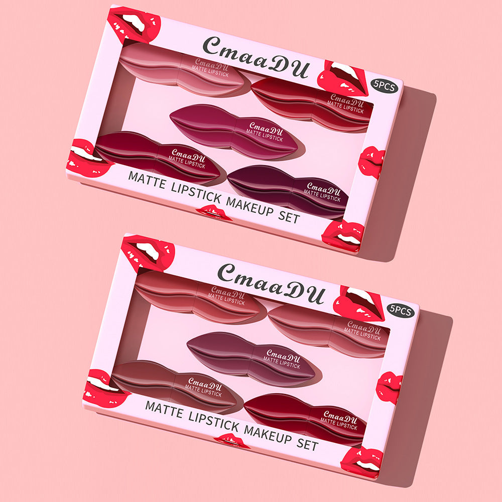 Matte Lipstick Set - Versatile & Easy to Apply, 5-Piece