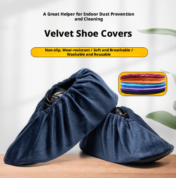Flannelette Shoe Covers Glazed Blue - Waterproof Fabric Protectors, 1 Piece
