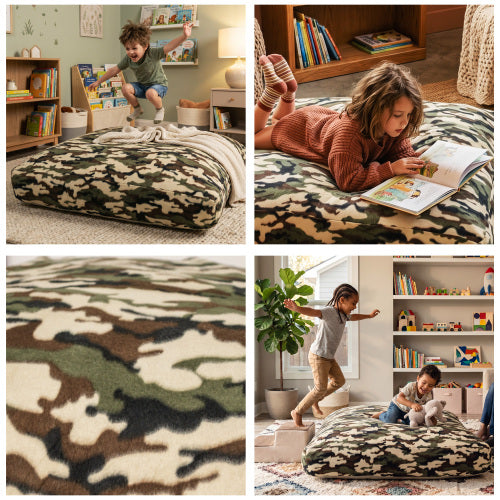 Sensory Crash Pad for Kids & Adults - Removable, Washable, Foam Blocks, Non-Slip, 60" x 60"
