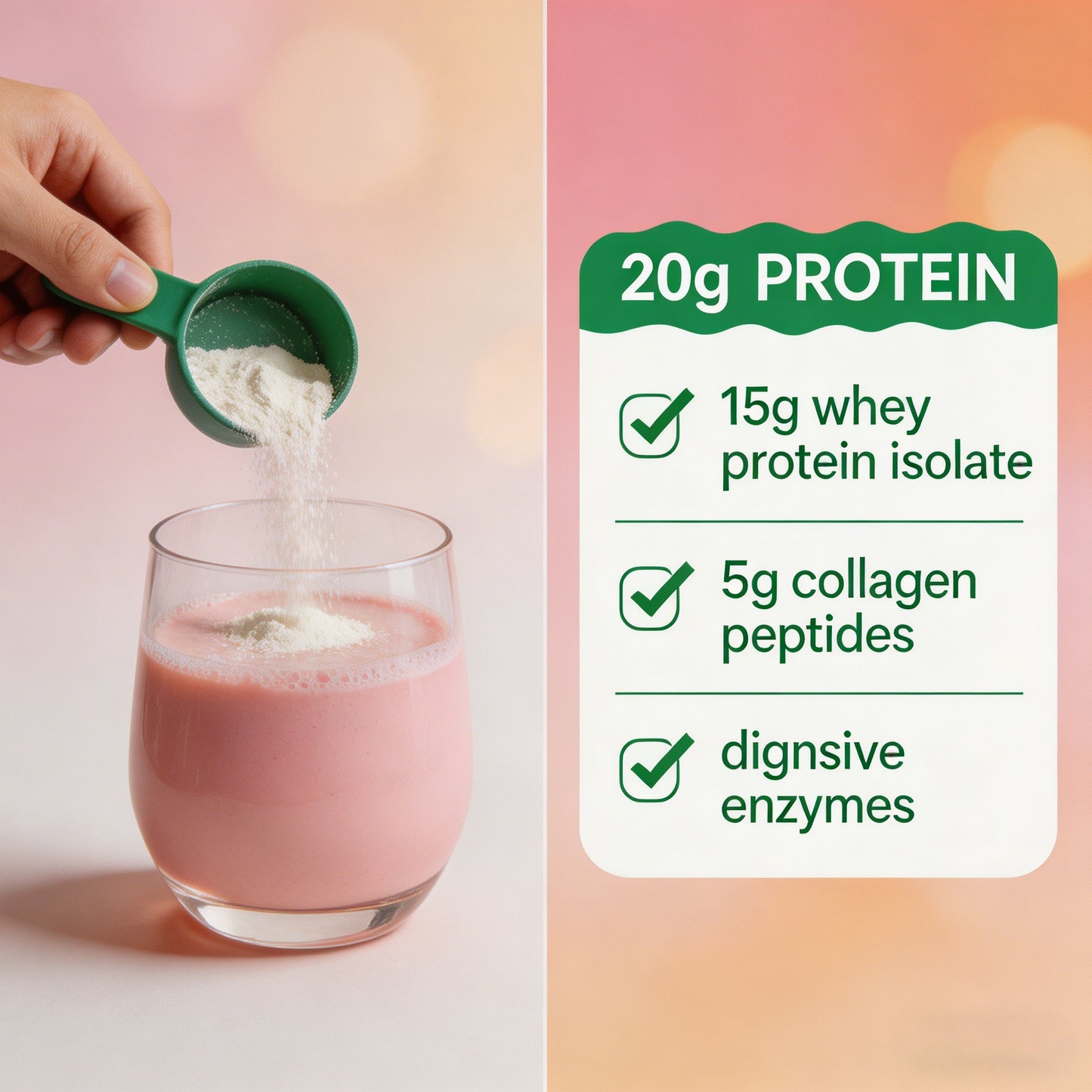 Clear Protein Collagen Peptides Powder - Raspberry Lemonade, Grass-Fed Whey