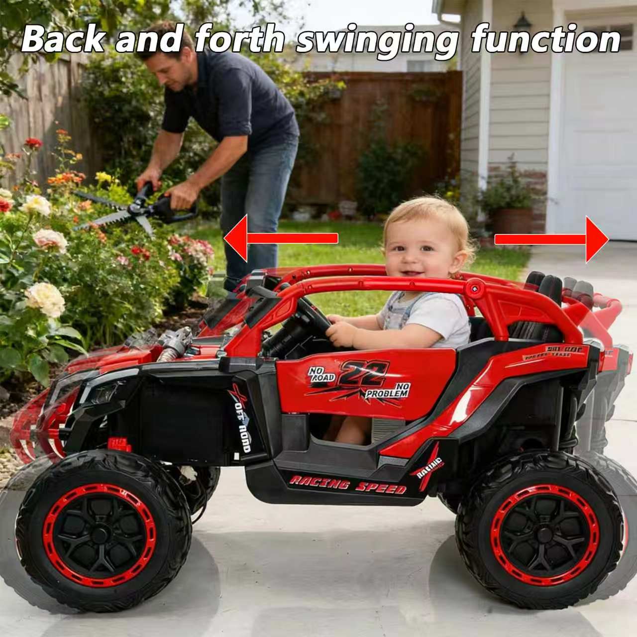 24V 400W Kids Ride On Car with Remote Control & Bluetooth - Red