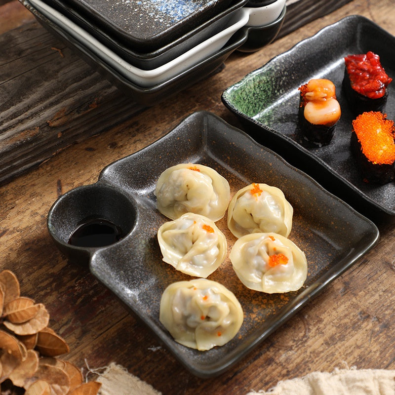 Ceramic Dumpling Plate - Creative Sushi & Household Dish, Multiple Colors