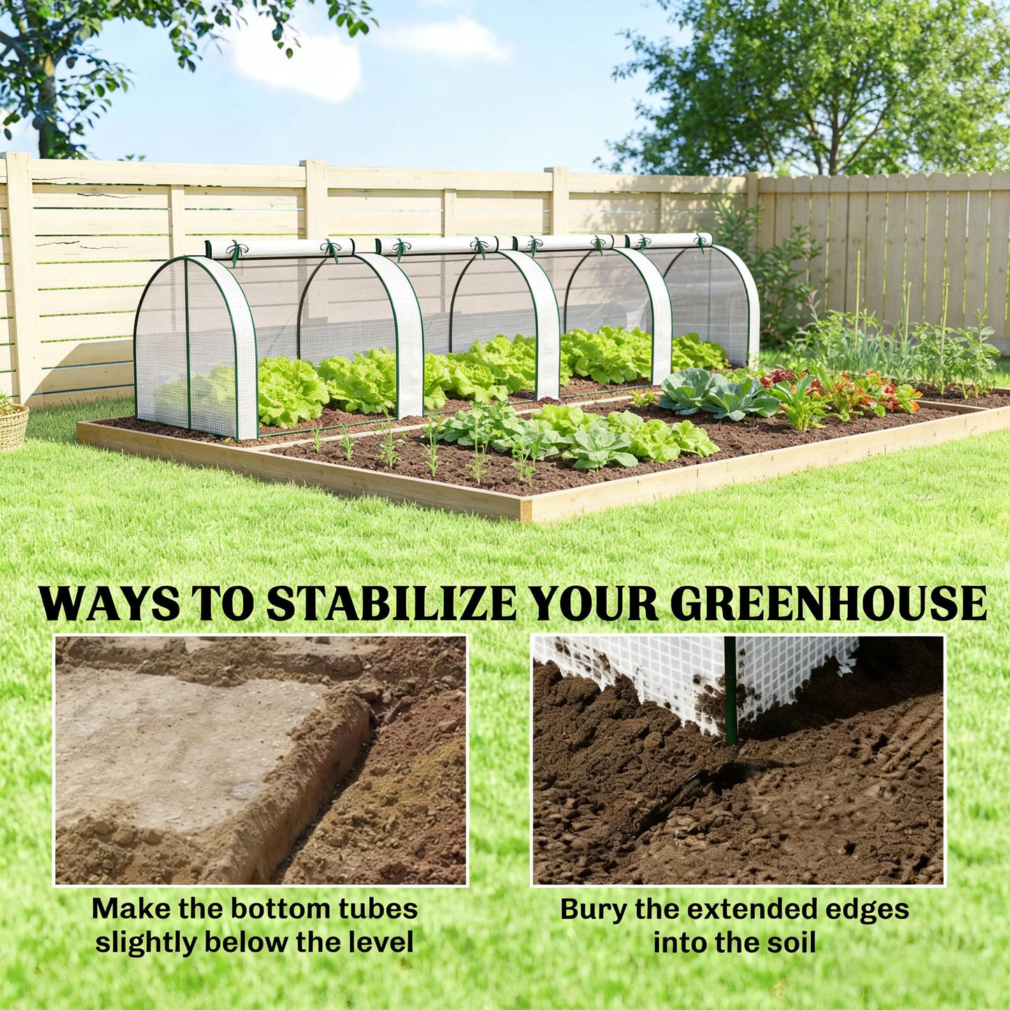 Portable Mini Greenhouse with Roll-Up Zipper Doors - Dark Green & White