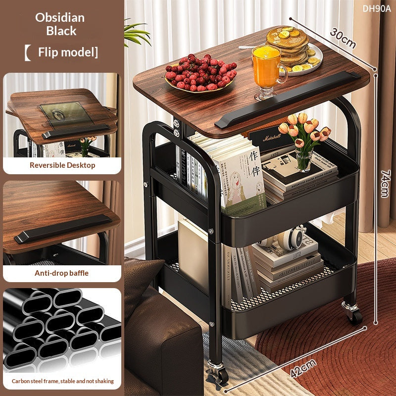 Foldable Small Storage Rack with 4 Tiers for Living Room and Bedroom
