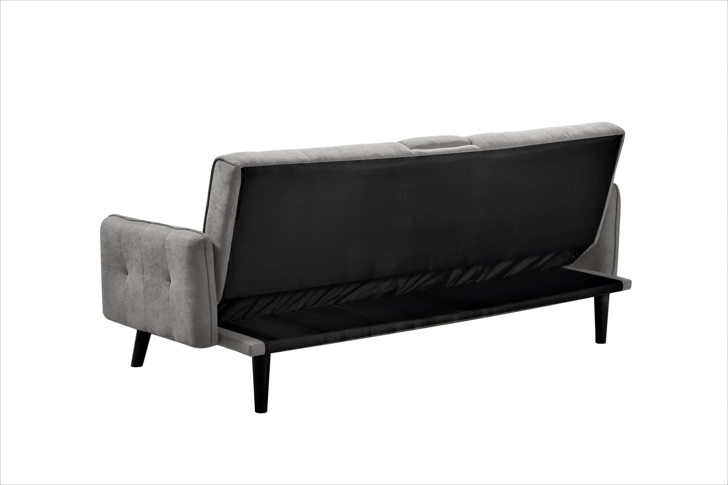 72 Sleeper Sofa Bed - Convertible Folding Backrest To Full With Cup