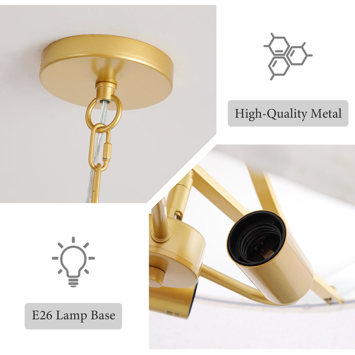 Golden Fabric Pendant Light - Adjustable Drum Chandelier for Dining & Living Rooms