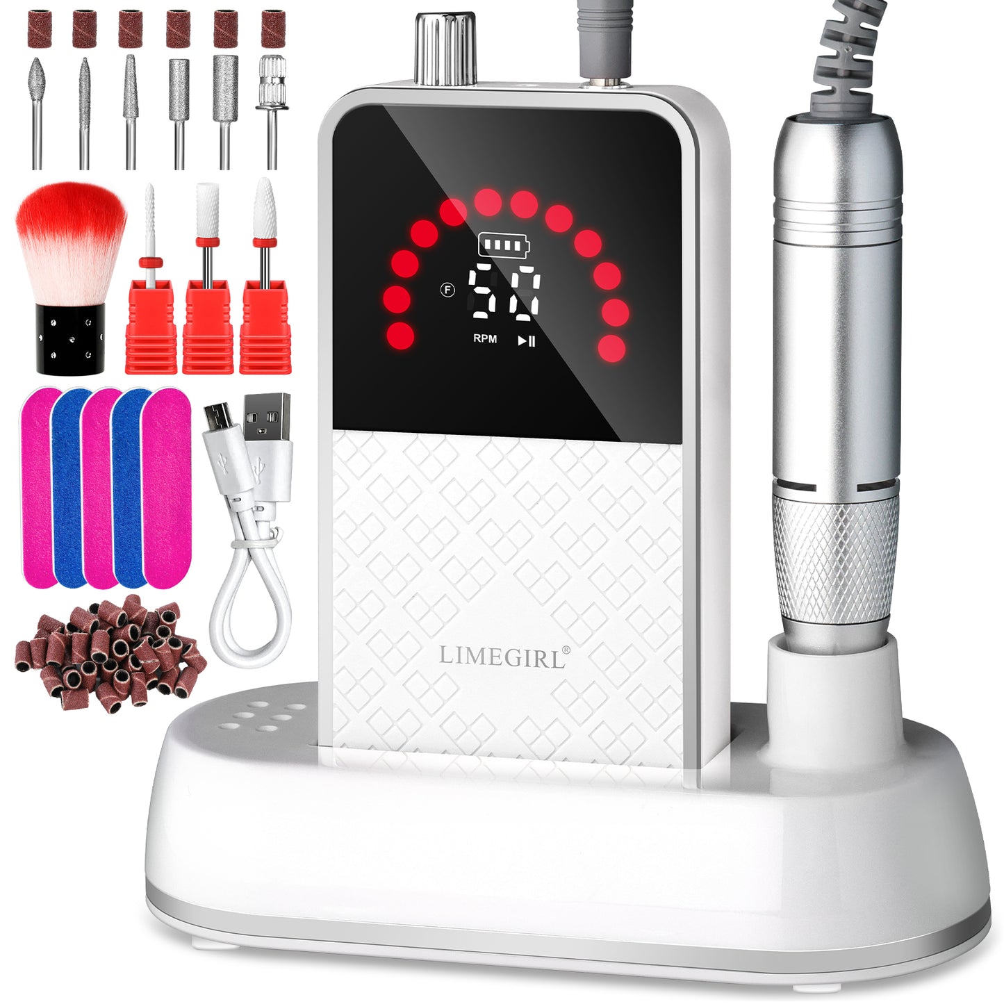 50000RPM Professional Rechargeable Nail Drill Kit for Acrylic & Gel Nails