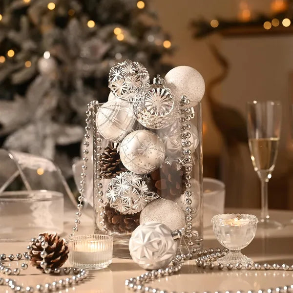 Shatterproof Christmas Tree Ornaments - 16 Count Luxury Decor
