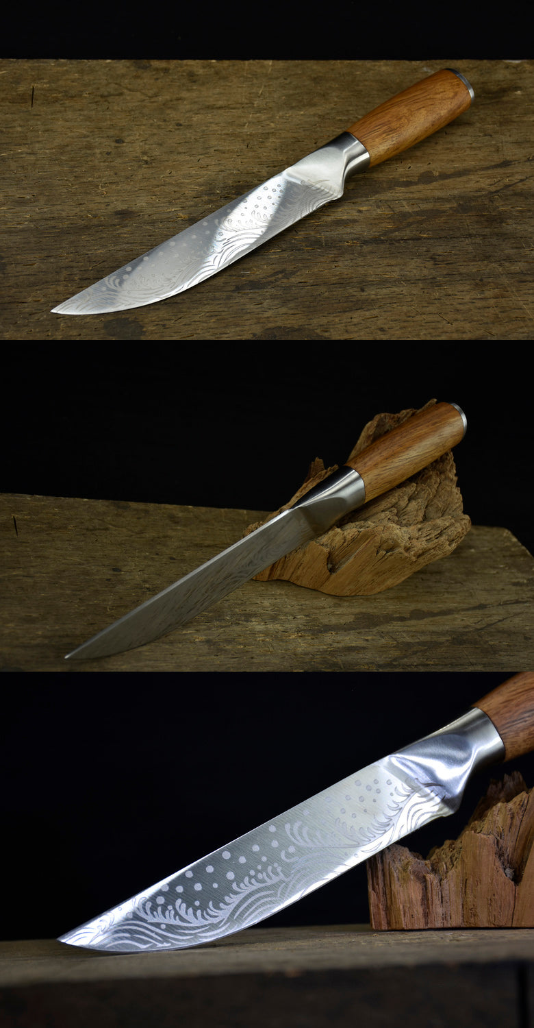 Small Kitchen Chef Knife with Rosewood Handle - 16.5cm Blade
