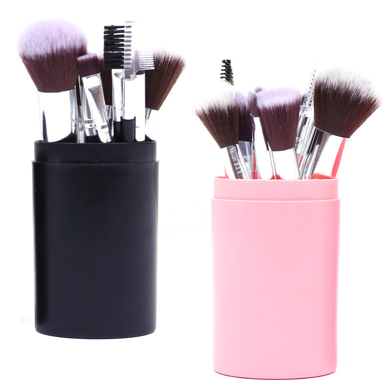 12-Piece Cosmetic Brush Set with Makeup Tools and Bag - Multiple Colors
