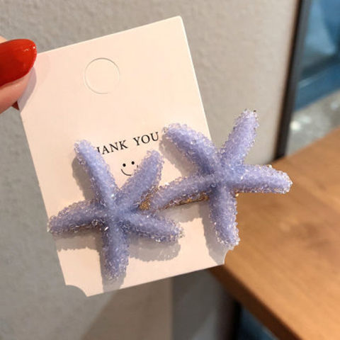 Crystal Starfish Hairpin - Korean Style Side Clip for Hair Accessories