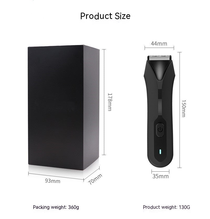 Electric Body Hair Trimmer Waterproof - Black