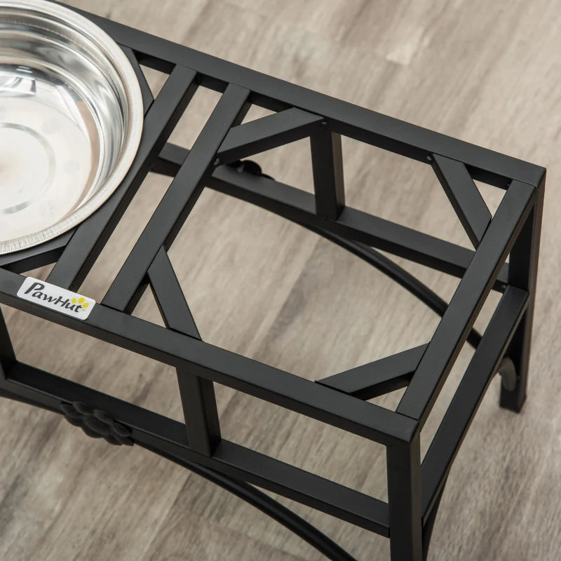 Heavy Duty Elevated Dog Food Bowl Set - Double Stainless Steel Pet Feeder Stand
