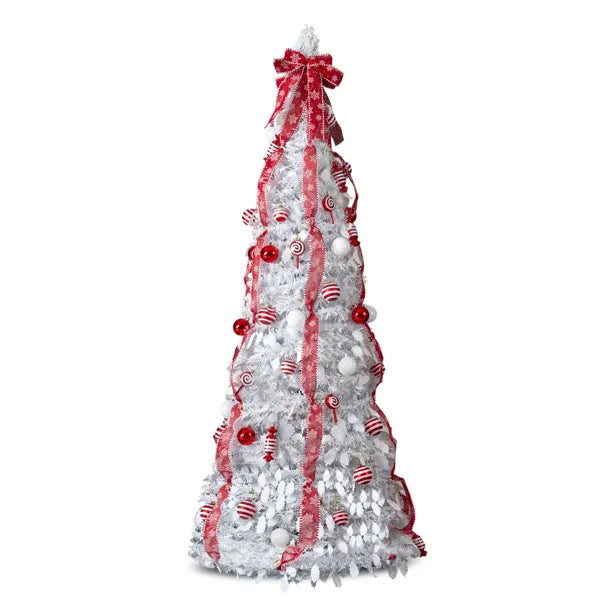 6FT Pre-Lit Christmas Tree with 100 Warm Lights & Ornaments