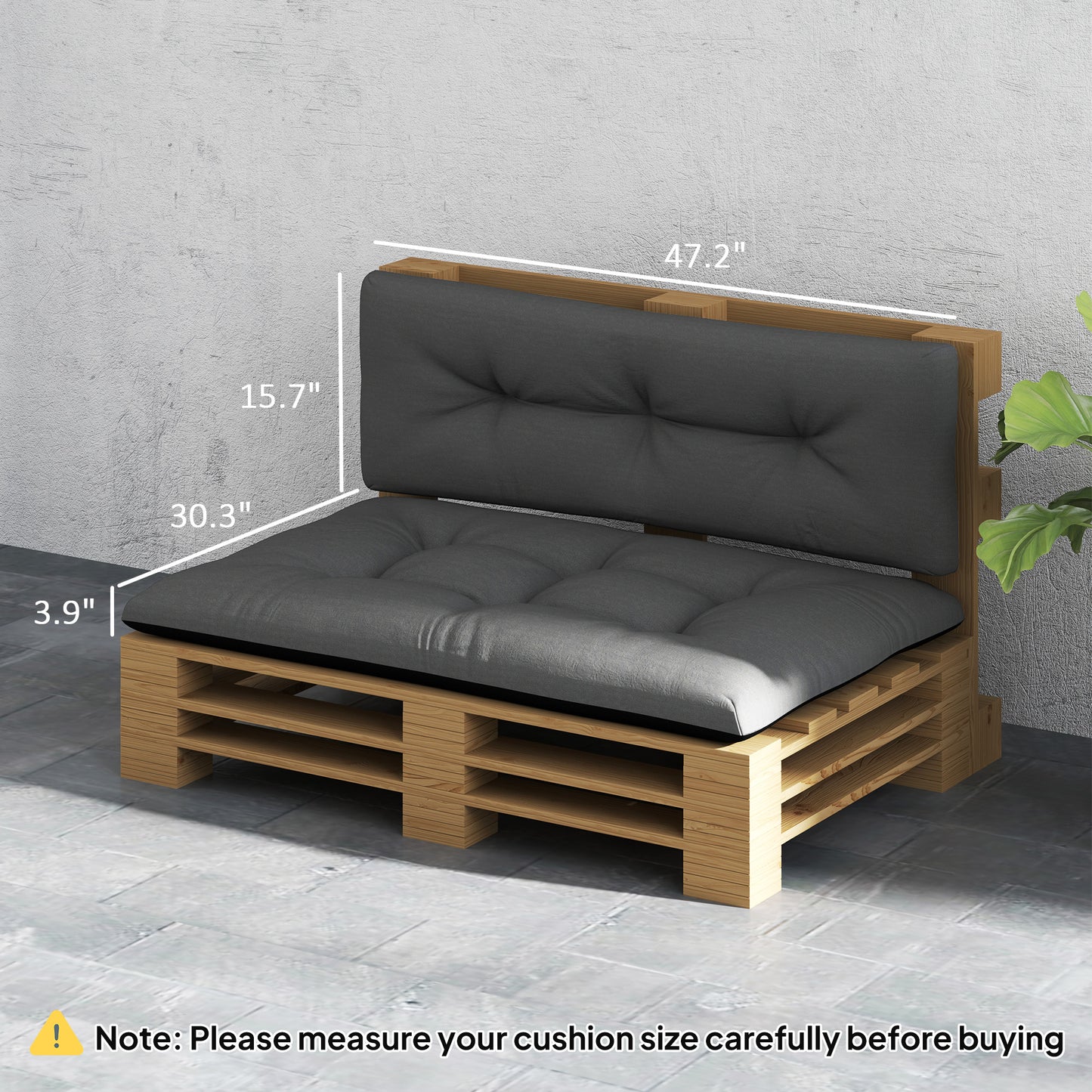 Outdoor 2-Seater Tufted Cushions - Black Replacement Set