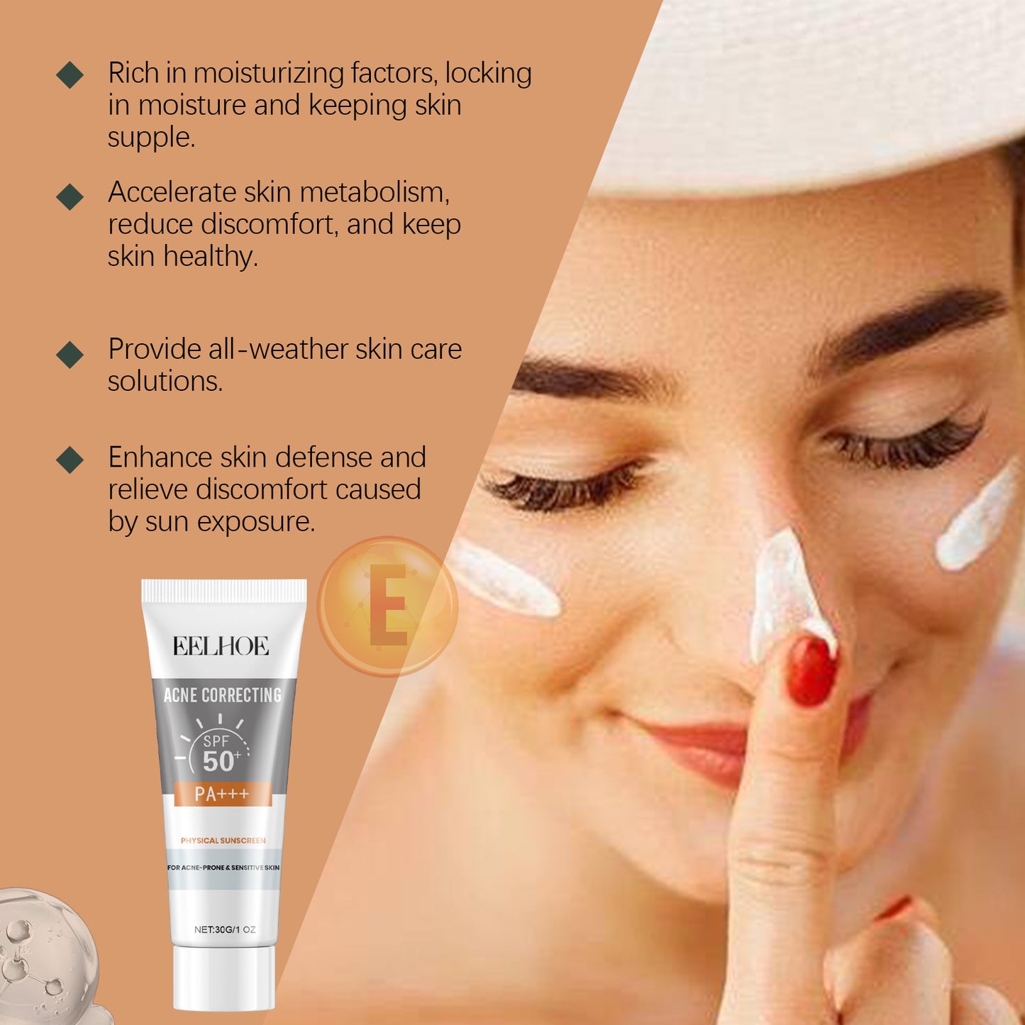 Hydrating Facial Sunscreen - Moisturizing UV Protection & Anti-Aging Care