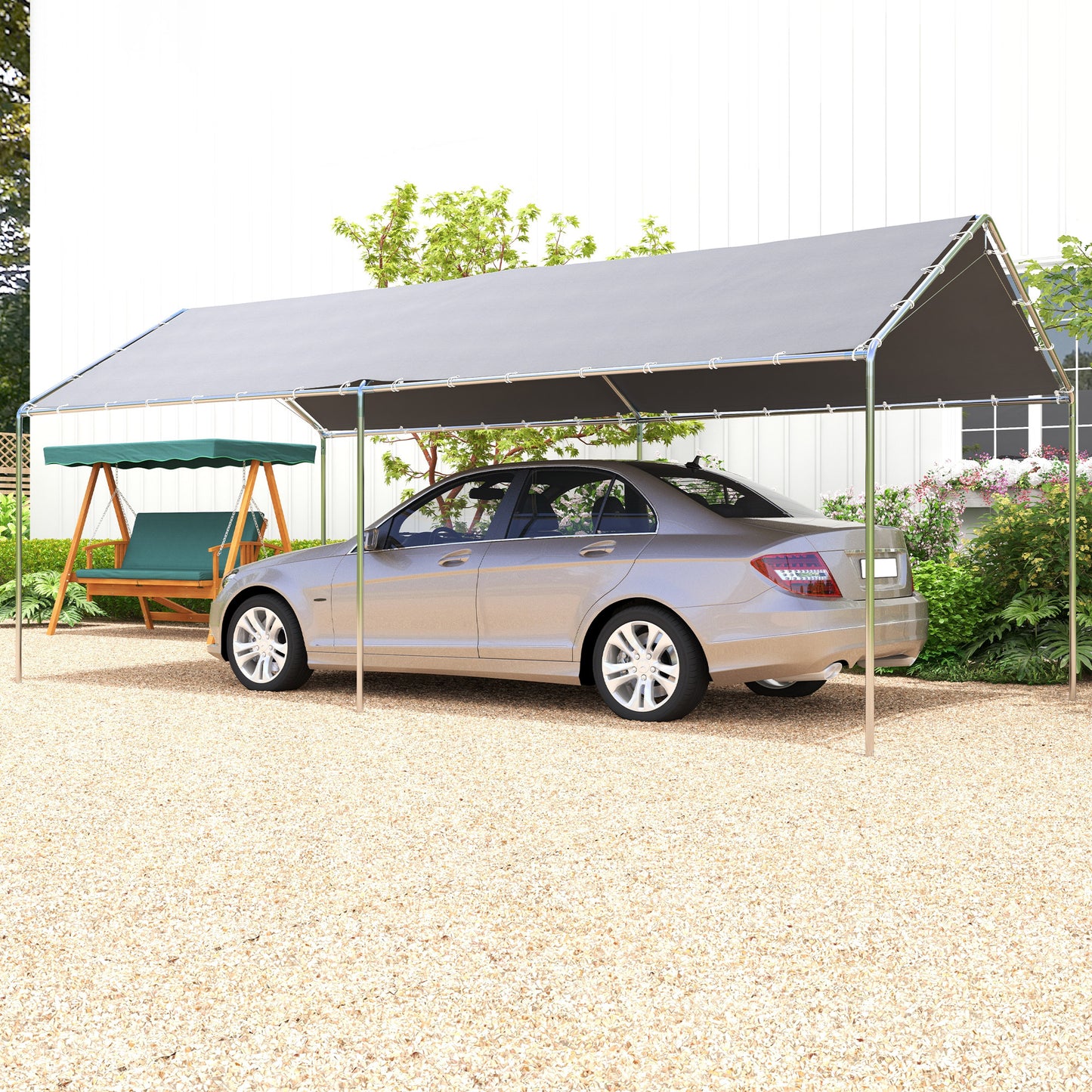 Heavy Duty Carport Canopy 9.6' x 19.5' with Anchor Kit and Cables