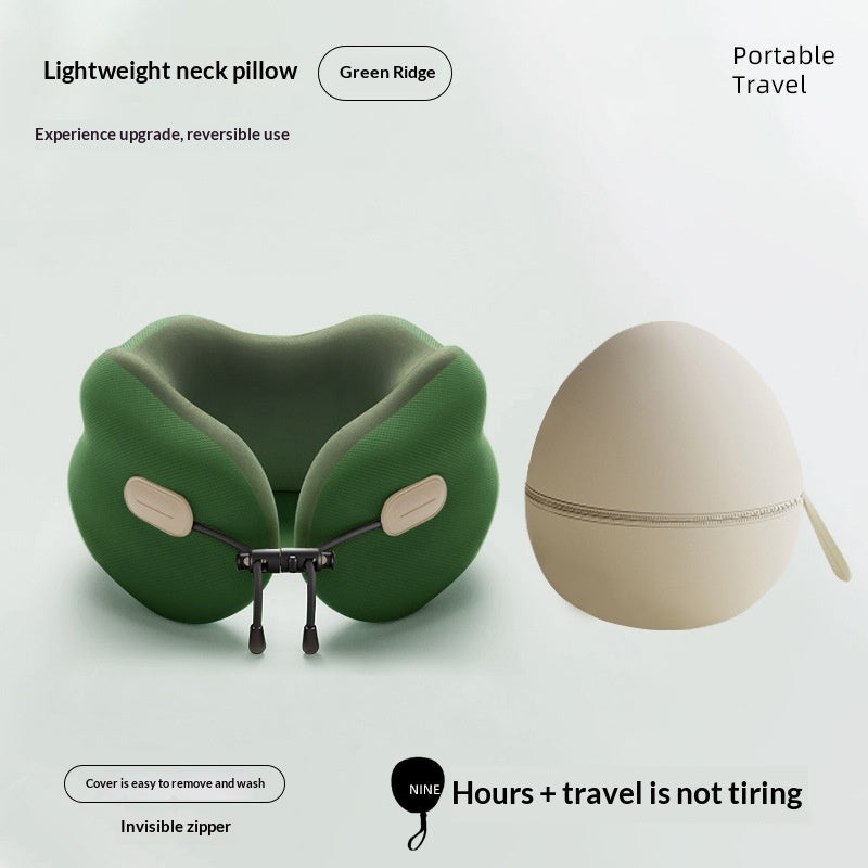 Memory Foam U-Shaped Neck Pillow with Portable Storage Bag for Travel