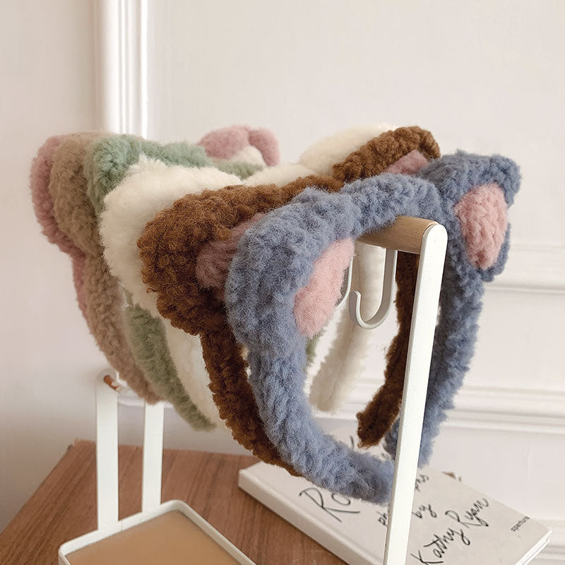 Cute Lambswool Cat Ears Hair Band - Adjustable Hair Accessory for Women
