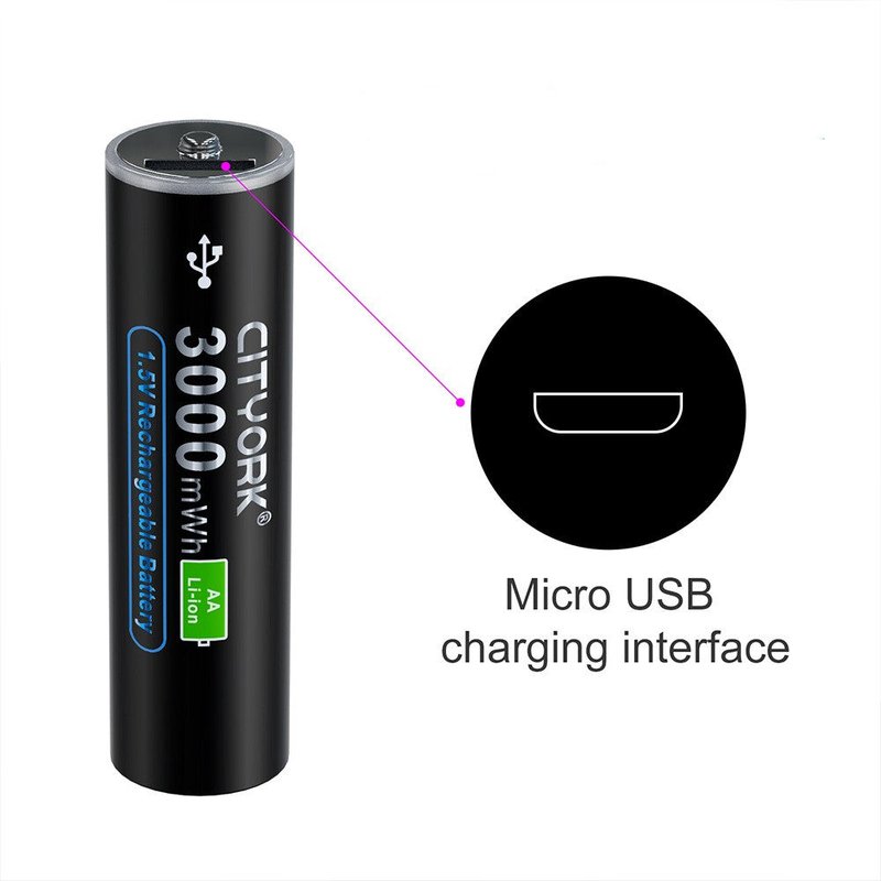 USB Rechargeable Battery with Micro Interface Input - 3000ML