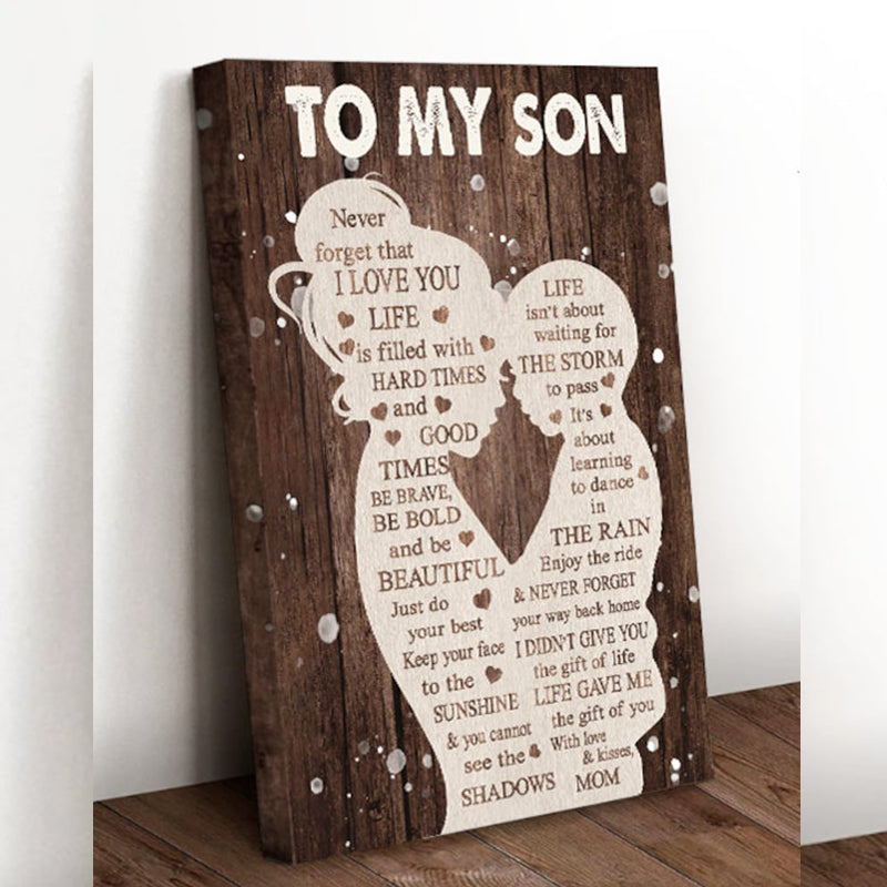 Personalized Canvas Wall Art - Gift from Mother to Son, 20x30cm Home Decor