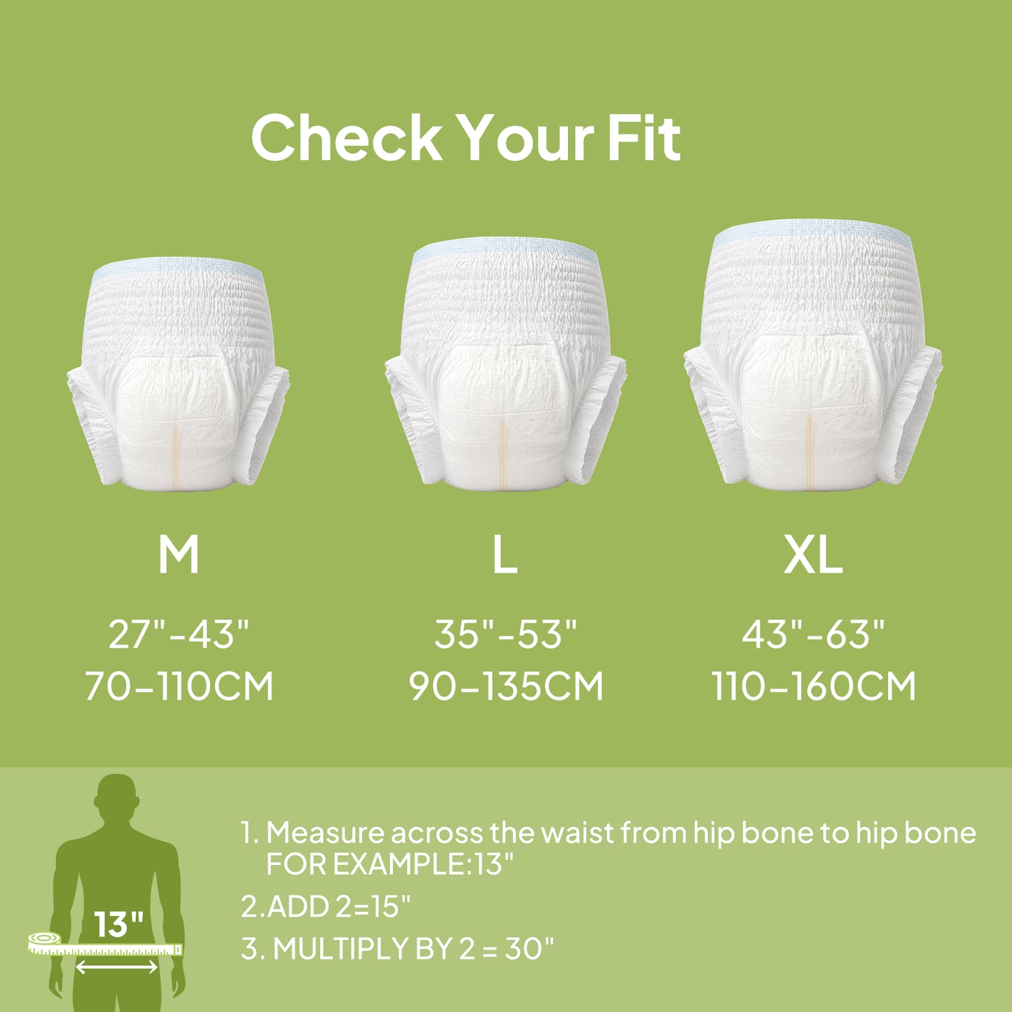 Ultra Soft Disposable Pull-Up Diapers for Adults - Multiple Sizes