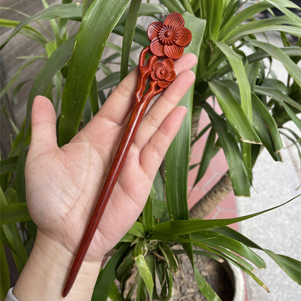 Ebony Antique Carved Hairpin