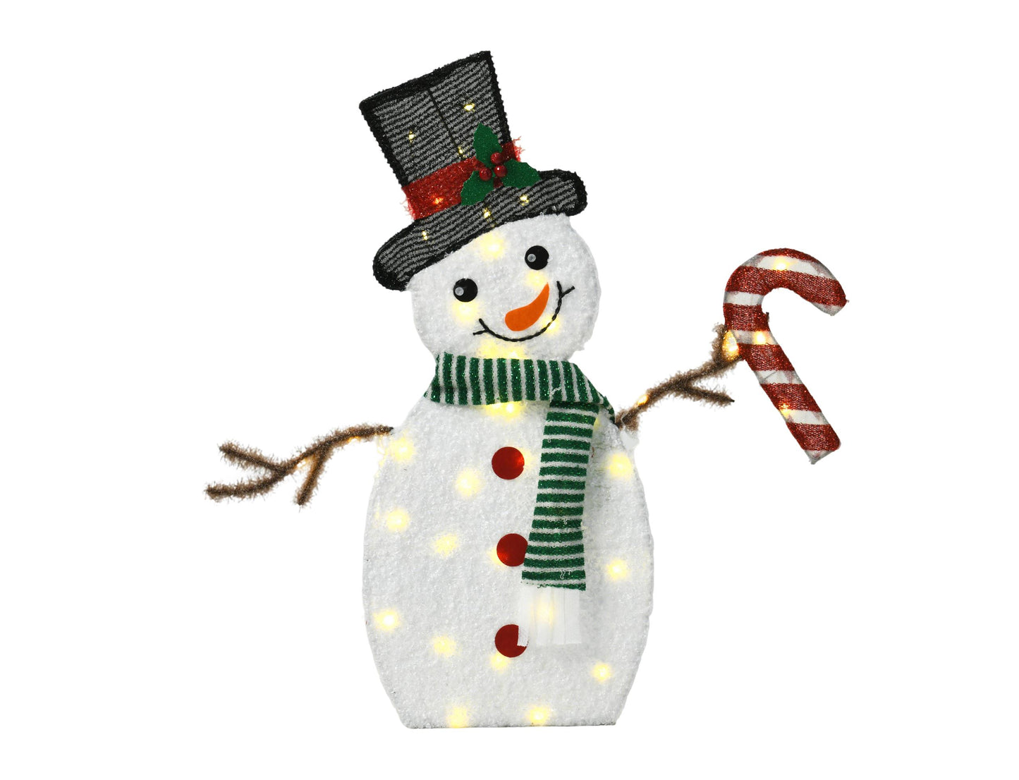 Heart-Shaped Snowman LED Lights for Holiday Decor