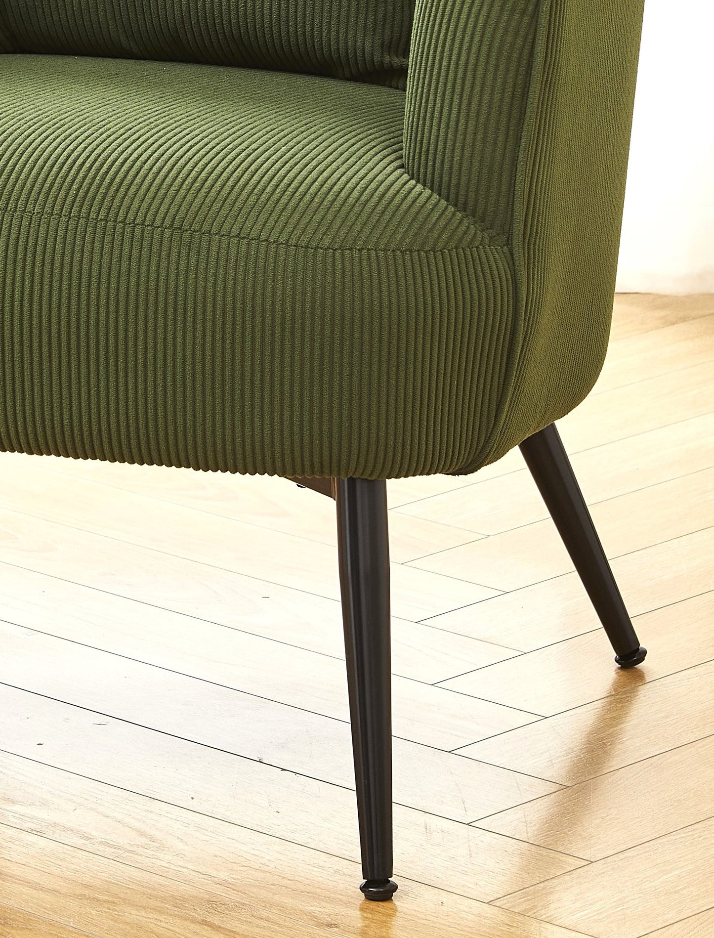 Velvet Accent Chair With Pillow, Modern Upholstered Armchair Metal
