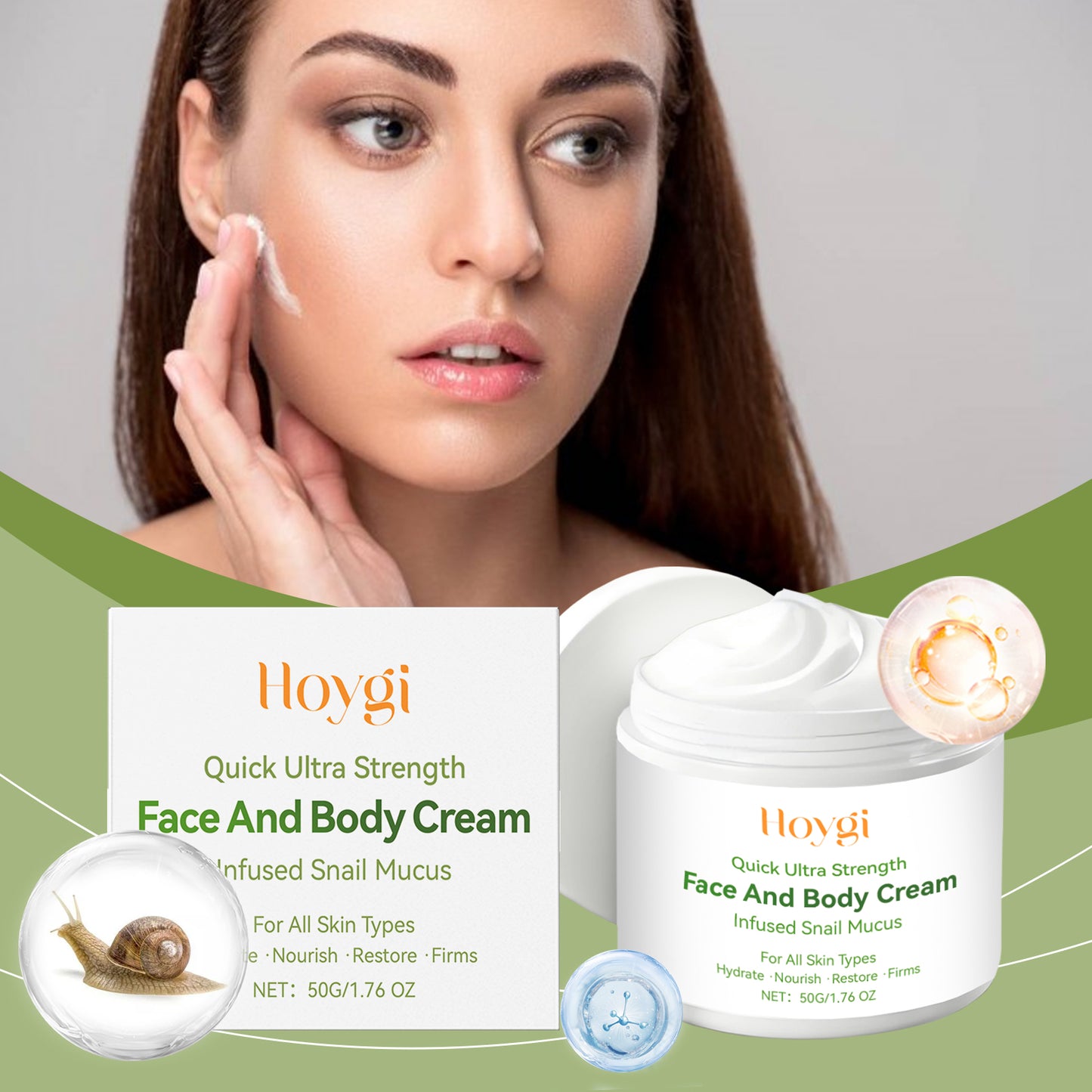 Moisturizing Face and Body Cream with Collagen and Vitamin E - 50g