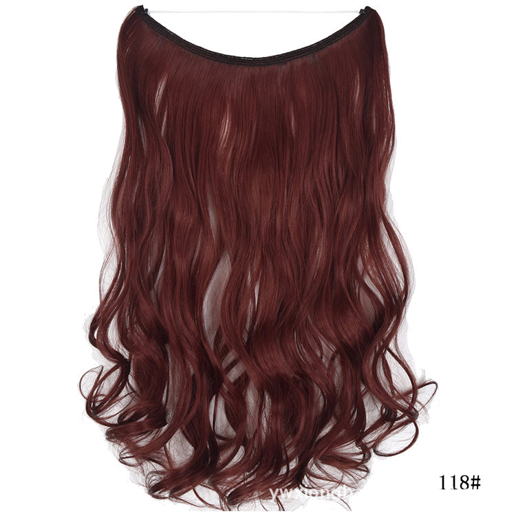 Seamless Hair Extension Wig Set for Women - High-Temperature Fiber, Multiple Colors