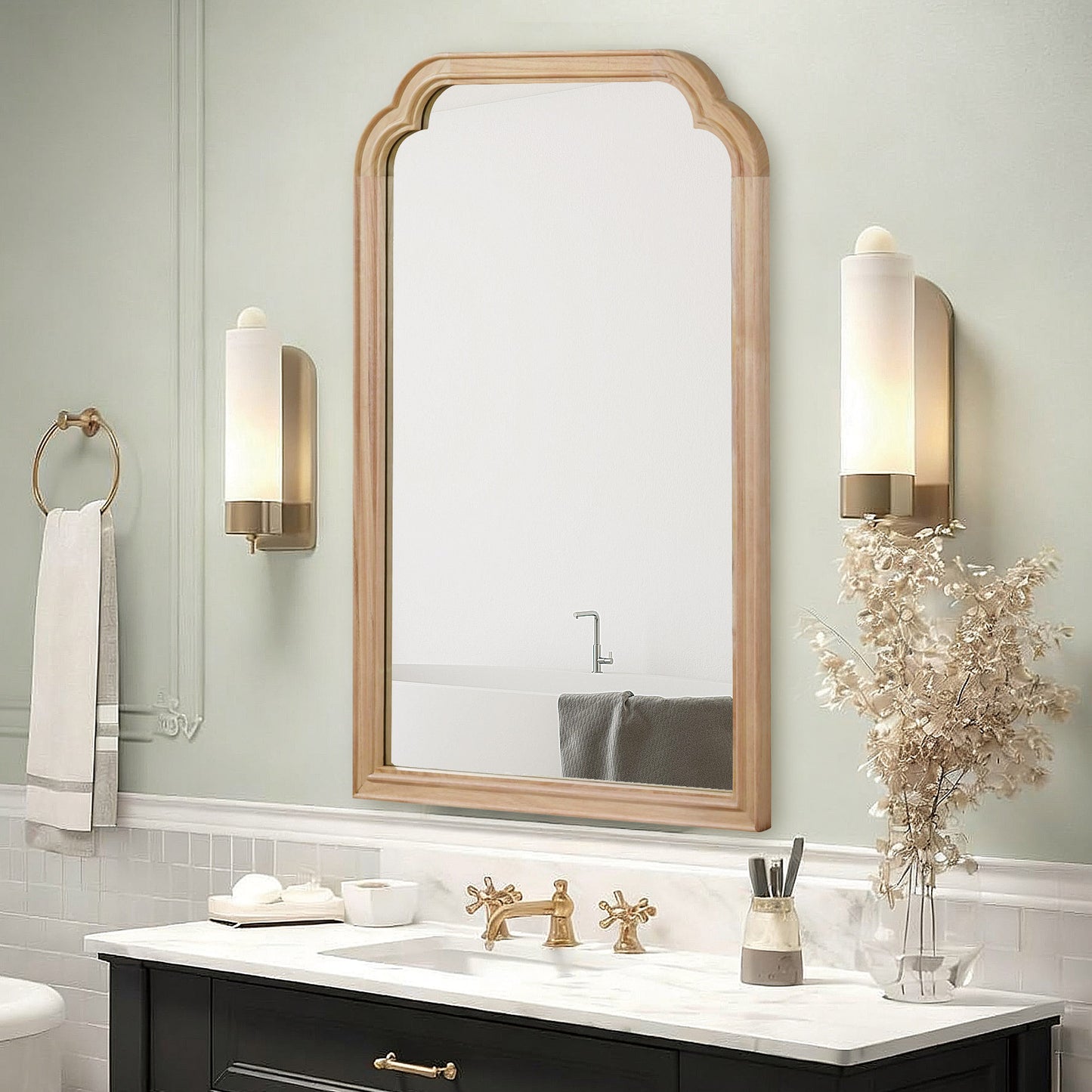 Natural Wood Frame Decorative Mirror - 24" x 36"