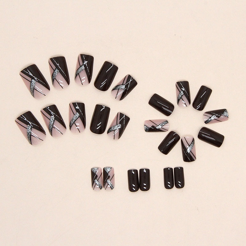 Removable Fake Nail Tips for Nail Art - Simple French Design, Pack of 1